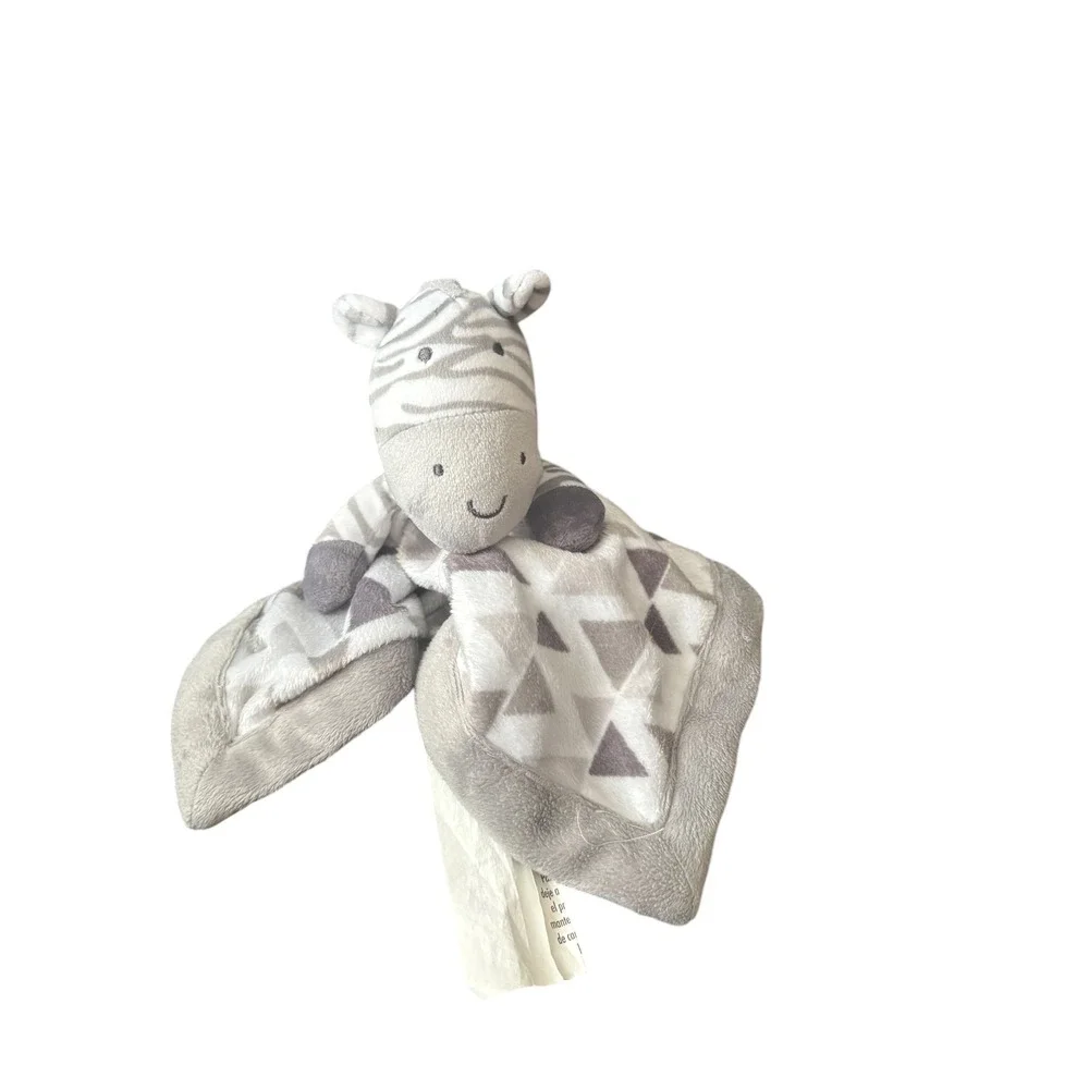 Lullaby‎ Baby Zebra Lovey Security Blanket Gray White Plush Baby Comfort Toy